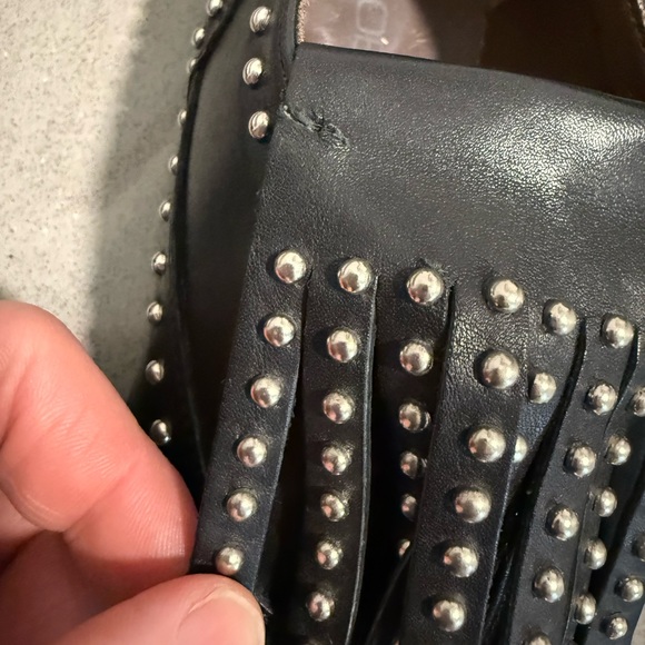 Boemos Italian Made Leather Slide-on Studded Oxfords 37 - Picture 10 of 10